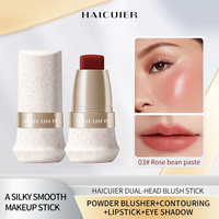 HAICUIER Stick de blush double embout (version anglaise) - Illumine les joues, contour délicat, fini naturel, fusion sans limites avec la peau