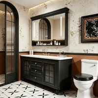 Meuble-lavabo de salle de bain moderne de luxe résistant à l'eau avec miroir intelligent, personnalisable pour villa, vente directe usine
