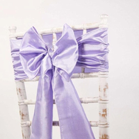 En gros, Nœud de chaise en taffetas, Ruban de décoration pour dossier de chaise de mariage, Ruban de chaise effet satiné pour mariage, banquet, événement, fête