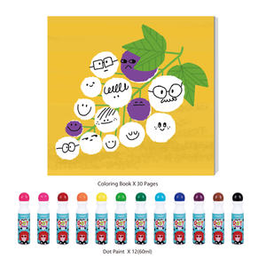 Wasbare Dot Painting Kids Art Tekening Verf Set Handwerk Speelgoed Voor Kind 12 Kleur Marker Pennen Met 30 Pagina 'S Kleurboek - Product Image 4