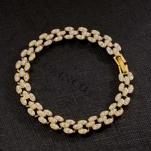 Mengcheng Jewelry Factory Women Bridal Fashion Jewelry Classic Rome Minimalist Diamond Crystal Roman Bracelet