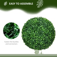 Ensemble de 2 arbres artificiels en buis de 15,75 pouces, plantes artificielles pour la décoration intérieure et extérieure