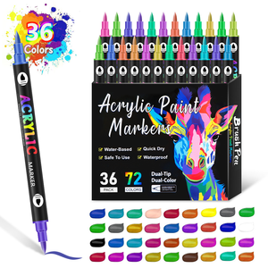 Set di Pennarelli Acrilici a Doppia Punta <span class=keywords><strong>per</strong></span> Pittura Diretta su Roccia, Promozionale, <span class=keywords><strong>per</strong></span> Bambini, 24 <span class=keywords><strong>Colori</strong></span> - Product Image 6