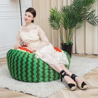 2024 vente chaude moderne pastèque Design pouf canapé chaise ensemble doux confortable intérieur salon tissu pouf chaise