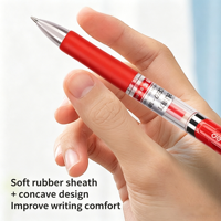 Stylo gel en plastique Deli S01 0,5 mm Encre liquide Rouge Non effaçable Rétractable pour fournitures de bureau et scolaires