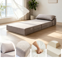 Canapé-lit pliable traditionnel en mousse compressée pour salon, chambre et hôtel, avec tissu doux, lavable et design portable