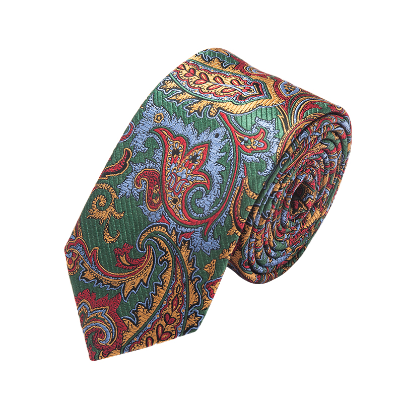 100% Handmade Custom Woven Pure Silk Necktie Paisley Jacquard Mens Neck Tie Gravatas