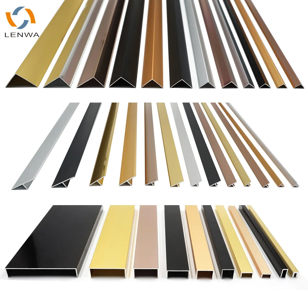 T Trim Dekoratif Pabrikan Aluminium LENWA untuk Wall Edge Banding Siap Kirim