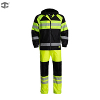 Ensemble de vêtements JIADE en nylon enduit de PVC, haute visibilité, imperméable, respirant, réfléchissant, veste pliable et pantalon de pluie en polyester