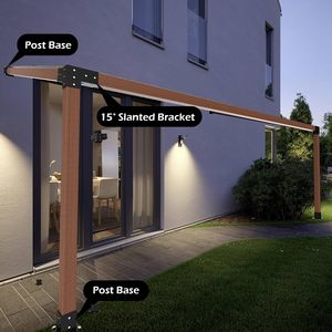 Kit de supports de pergola à toit incliné avec poutres en bois surélevées 4x4 '', kit de pergola bricolage support d'angle <span class=keywords><strong>120</strong></span> à 3 voies - Product Image 6