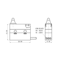 Micro-interrupteur étanche IP67 G9A05 Long PT 5E4 SPDT 25T85 avec 5A 125VAC
