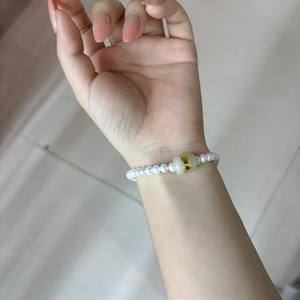 Pulsera de Perlas de Agua Dulce y Jade de Hotan, Hecha a Mano con Cuentas, para Regalo de Festival, para Novia, para Chicas - Product Image 4