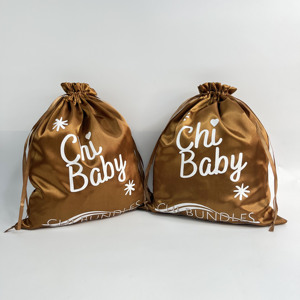 Customized Logo Printed Gold Lipstick Packaging Satin <b>Drawstring</b> Bags Hair Comb Packing Dust <b>Pouch</b> Bags - Product Image 5