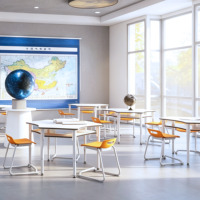 Bureau d'étude réglable moderne pour étudiants, ensemble bureau et chaise réglables pour enfants, table de lecture et de formation pour étudiants