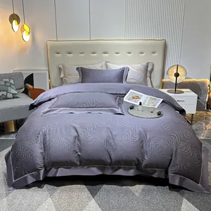 Wholesale 4 PCS Jacquard Luxury Bedding Set Factory Price High Quality Duvet Cover Pillowcase Bed Sheet