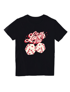 T-Shirt da Donna My Era Lover con Motivo a Dadi a Forma di Cuore, per San Valentino, Casual, Manica Corta, Collo Tondo, Morbida e Traspirante in Jersey - Product Image 1