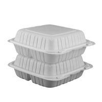 Boîtes d'emballage alimentaire en PP blanc pour micro-ondes, contenants à repas MFPP à clapet avec couvercle articulé, vente en gros