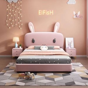 Coniglio principessa bambini letto 1.5m disegno cartone animato rosa letto singolo <span class=keywords><strong>per</strong></span> le ragazze Creative graziosi mobili <span class=keywords><strong>per</strong></span> camera da letto - Product Image 1