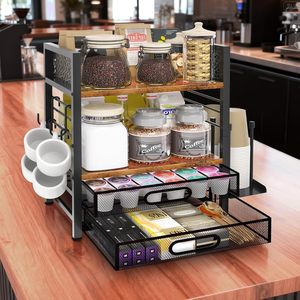Organizador de Estación de Café Oniya de <span class=keywords><strong>4</strong></span> Niveles con Cajón para Almacenamiento de Cápsulas <span class=keywords><strong>K</strong></span> y Portavasos para Barra de Café en la Encimera - Product Image 2