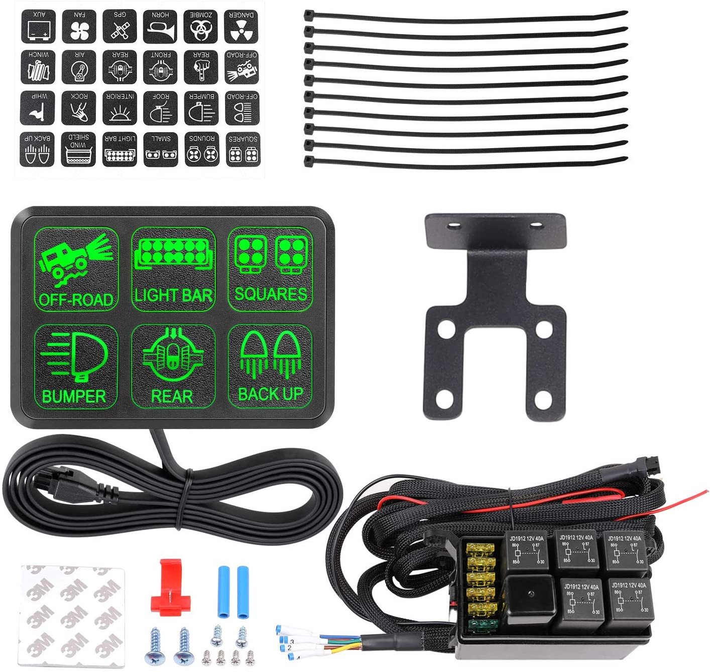 Buy HDCSUN 6 Gang Switch Panel, 12V Electronic Fuse Syste Circuit