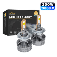 Ampoule de phare LED H7 200W, remplacement pour phares de voiture H11, faisceau ultra lumineux 6000K, type cuivre en forme de U, dissipation rapide de la chaleur