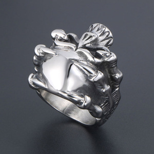Skull <b>Ring</b> <b>Titanium</b> Steel Dragon Claw Design Men's Jewelry SA798 - Product Image 3