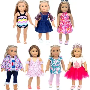 Hot Sale American Doll Girl 18 Inch beautiful dress accessories Baby Dolls Clothes