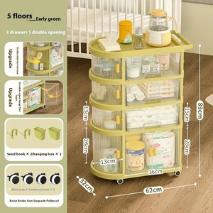 Multifunctional Folding Trolley Organizer Home Kitchen <b>Bath</b> Storage Organizer with Wheel - Product Image 6