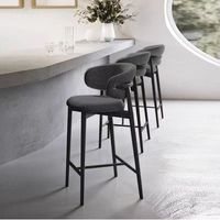 Nouvelle chaise de bar nordique en bois massif tabouret haut en tissu de luxe léger avec dossier pour manger Design moderne pour café à la maison