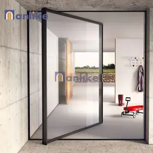 Anlike Slim Frame Modern Single Leaf Aluminio Vidrio Pivote Puerta Abatible Aluminio Vidrio Sash Puertas