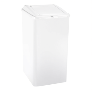 Cestino per rifiuti con coperchio 80 L in plastica bianca per uso interno ed esterno - Product Image 2