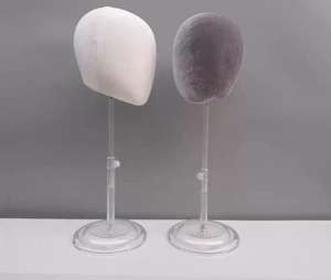 Nouvelle conception, tête de mannequin colorée avec diamants en pâte, support pour l'affichage de chapeaux et de perruques, bloc de tête de mannequin avec base métallique rétractable - Product Image 2