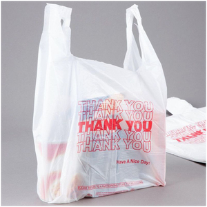 ถุงช้อปปิ้งพลาสติกแบบเสื้อยืด พิมพ์สีตามสั่ง รีไซเคิลได้ สำหรับร้านขายของชำและร้านค้าปลีก - Product Image 6