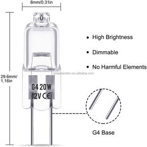 <span class=keywords><strong>Ampoule</strong></span> halogène <span class=keywords><strong>G4</strong></span> <span class=keywords><strong>10W</strong></span> 20W <span class=keywords><strong>12V</strong></span> 2 broches 2800K blanc chaud clair haute température pour suspension, perle de lampe <span class=keywords><strong>G4</strong></span> - Product Image 1