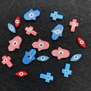 Perles en vrac en forme d'œil de turc, de <span class=keywords><strong>croix</strong></span> et d'œil de cheval, multicolores, à motif naturel, pour la fabrication de bijoux - Product Image 4