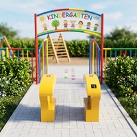 Portillon pivotant de sécurité renforcée pour maternelle avec lecteur de carte RFID – Barrière d'accès sécurisée pour enfants