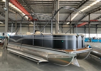 Bateau ponton catamaran en aluminium soudé de 5,8 m (19 pieds) pour la famille, les fêtes aquatiques, les lacs et les rivières, à vendre