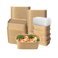 50 Pak 28Oz Wegwerp Kraftpapier Kommen Maaltijdprep Containers Wegwerp Groot Papier