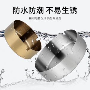 Stainless Steel Ashtray Thickened Durable Gold For Internet Cafes Bars Factory Direct Customizable - Product Image 4