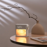 Lampe de chevet intelligente Touch Moon Light avec chargeur sans fil 15W, machine à bruit blanc 20 sons et veilleuses LED tactiles