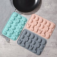 1. Moule à gâteau en silicone de Pâques à 18 cavités, moule à chocolat et résine DIY en forme d'animaux de dessin animé, outils de pâtisserie