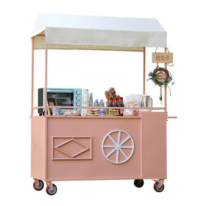 Carrito de mano para comedor al aire libre, soporte móvil para mercado nocturno, carrito de aperitivos, cabina de compras de hierro, carrito de venta callejera, puesto de jugo comercial - Product Image 3