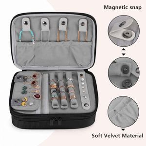 Étui de rangement pour bijoux de voyage compact et de grande capacité, fabriqué en usine BSCI, pour colliers, boucles d'oreilles, bagues, montres - Product Image 3