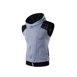 Chaleco Deportivo Personalizado al por Mayor para Hombre, Camiseta sin Mangas con Capucha, Camiseta Deportiva de Forro Polar, Poliéster/Algodón Transpirable y Resistente al Viento - Product Image 6