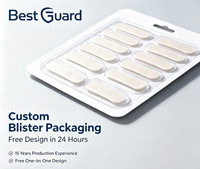 Emballage en blister personnalisé en gros, emballage de présentation en PET transparent pour autocollants adhésifs, accessoires de soins personnels
