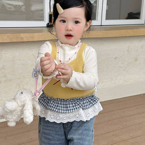 Tongxingyuan Girls Spring Outfit Set Denim Three Piece Breathable Toddler <b>Clothes</b> Fashionable Baby Clothing For Spring Autumn - Product Image 2