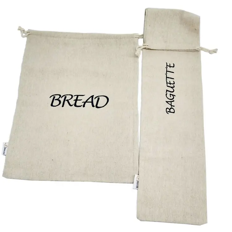 Bolsa de almacenamiento de pan artesanal casero, bolsas de pan de lino, bolsa de algodón orgánico para comida, aperitivos, pan, panadería, embalaje de nueces