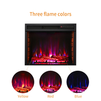 Décoration personnalisée foyer électrique flamme led 2 faces meuble TV moderne en bois insert surround chauffage foyer électrique pour intérieur