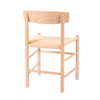 Chaise de salle à manger moderne en bois massif avec dossier en rotin tressé Offre Spéciale chaise en rotin naturel pour restaurant, salon et école