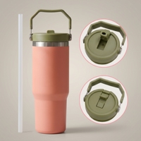 Gobelet isotherme moderne en acier inoxydable de 30 oz, personnalisé et écologique, réutilisable pour le voyage, avec poignée, isolation sous vide 6-12h